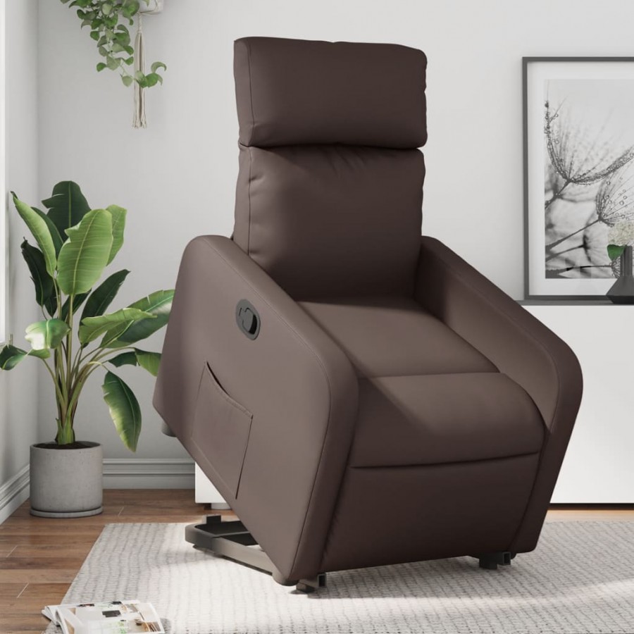 Fauteuil inclinable marron similicuir