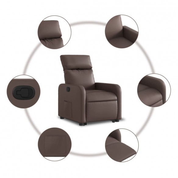 Fauteuil inclinable marron similicuir