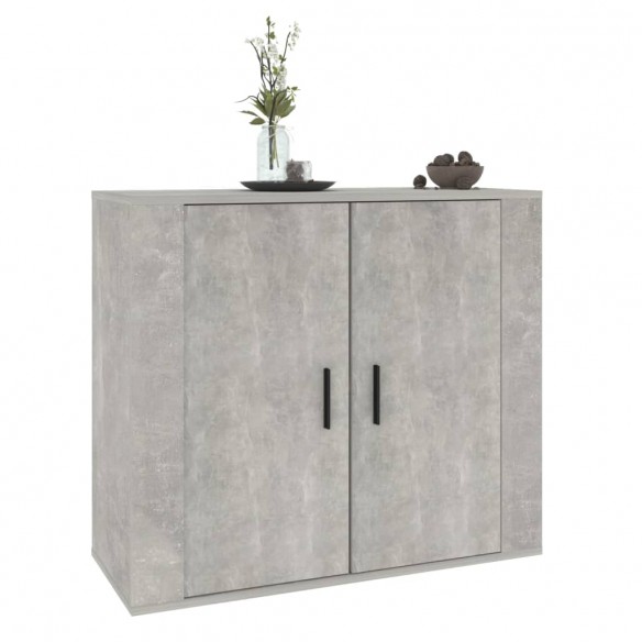 Buffet Gris béton 80x33x70 cm Bois d'ingénierie