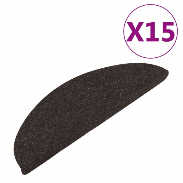 Tapis d'escalier autocollants 15 pcs 56x17x3 cm Noir