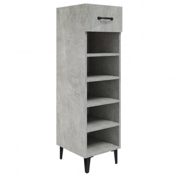 Armoire à chaussures Gris béton 30x35x105 cm Bois d'ingénierie