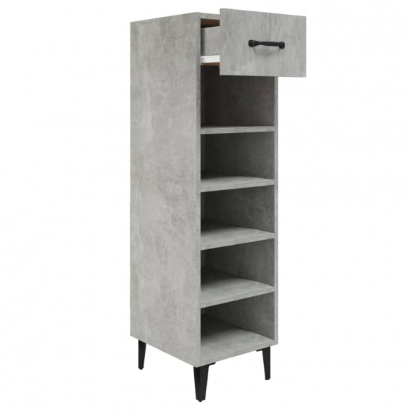 Armoire à chaussures Gris béton 30x35x105 cm Bois d'ingénierie