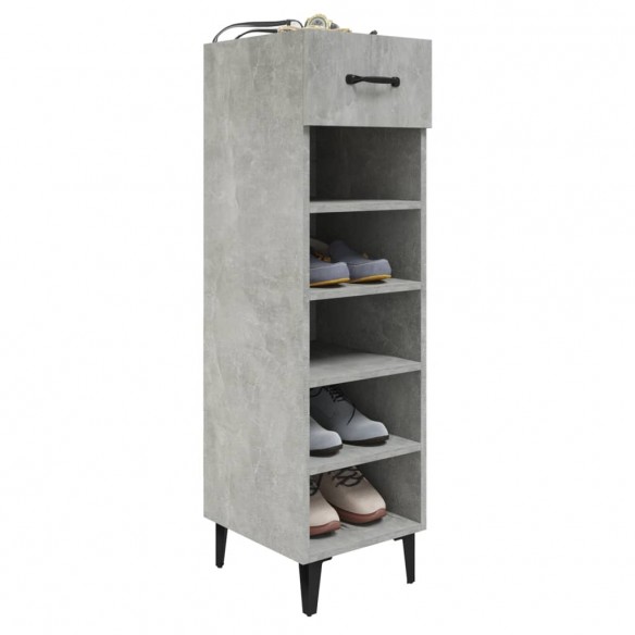 Armoire à chaussures Gris béton 30x35x105 cm Bois d'ingénierie