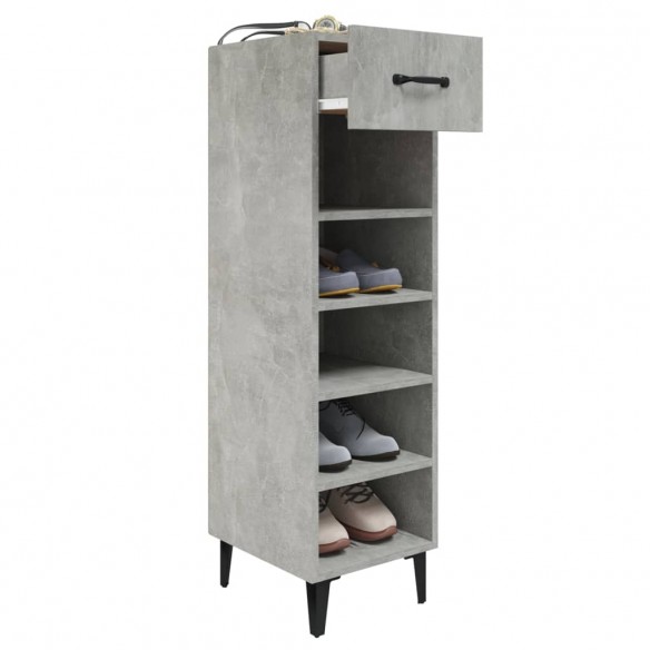 Armoire à chaussures Gris béton 30x35x105 cm Bois d'ingénierie