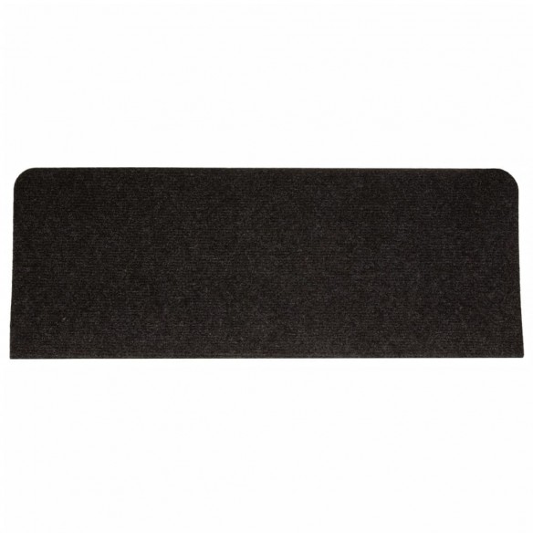 Tapis d'escalier auto-adhésifs 15 pcs 65x24,5x3,5 cm Noir