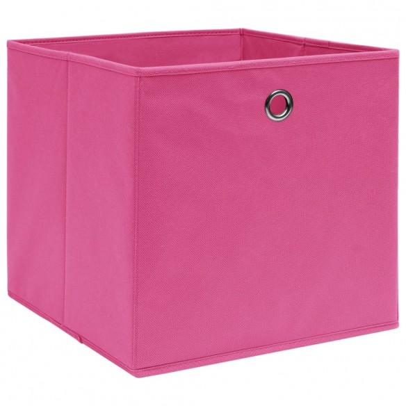 Boîtes de rangement 10 pcs Tissu intissé 28x28x28 cm Rose