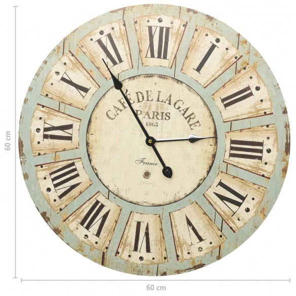 Horloge murale Multicolore 60 cm MDF