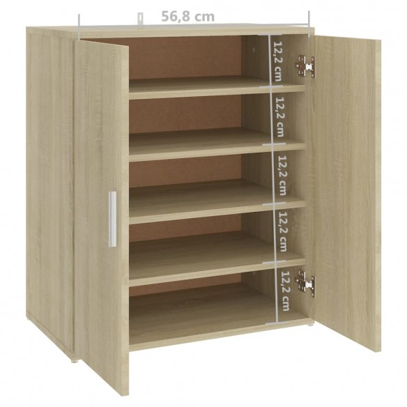 Armoire à chaussures Chêne sonoma 60x35x70 cm Aggloméré