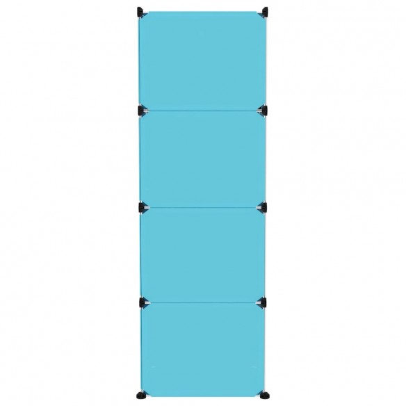 Armoire de rangement pour enfants avec 12 cubes Bleu PP