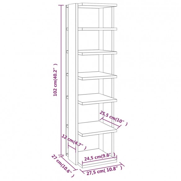 Armoire à chaussures Noir 27,5x27x102 cm Bois d'ingénierie