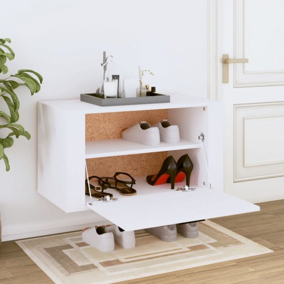 Armoire à chaussures murale Blanc 70x35x38 cm Bois d'ingénierie