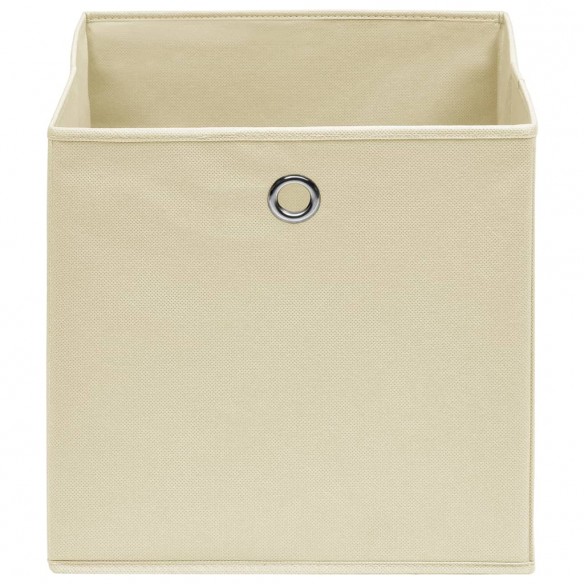 Boîtes de rangement 10 pcs Crème 32x32x32 cm Tissu