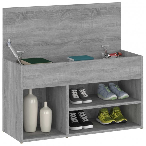 Banc à chaussures Sonoma gris 80x30x45 cm Bois d'ingénierie