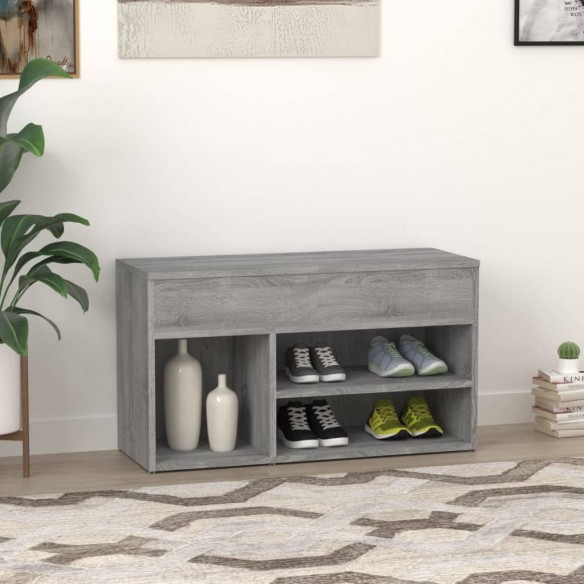 Banc à chaussures Sonoma gris 80x30x45 cm Bois d'ingénierie