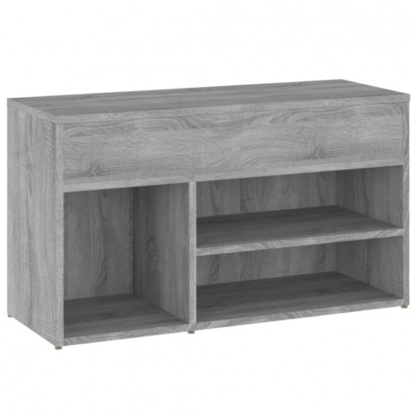 Banc à chaussures Sonoma gris 80x30x45 cm Bois d'ingénierie