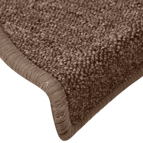 Tapis de marches d'escalier 15 pcs Marron 65x24x4 cm