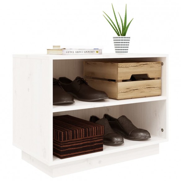 Armoire à chaussures Blanc 60x34x45 cm Bois de pin massif