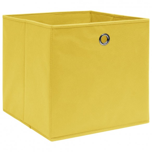 Boîtes de rangement 10 pcs Jaune 32x32x32 cm Tissu