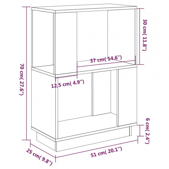 Bibliothèque/Séparateur de pièce Blanc 51x25x70 cm Pin solide