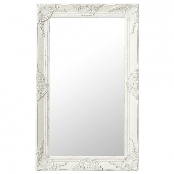 Miroir mural style baroque 50x80 cm Blanc