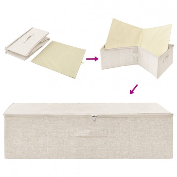 Boîte de rangement Tissu 70x40x18 cm Crème