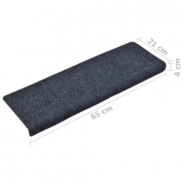 Tapis d'escalier 5 pcs Tissu aiguilleté 65x21x4 cm Anthracite