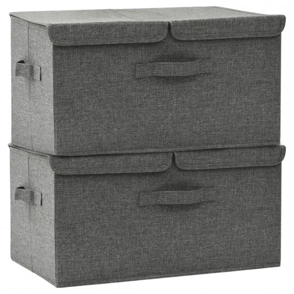 Boîtes de rangement 2 pcs Tissu 50x30x25 cm Anthracite