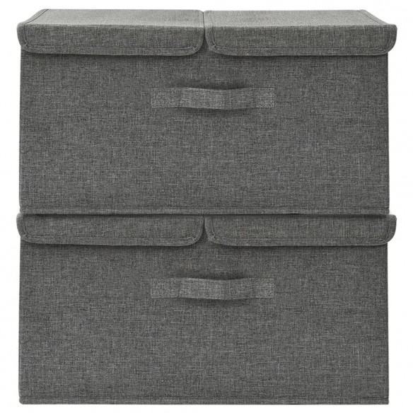 Boîtes de rangement 2 pcs Tissu 50x30x25 cm Anthracite