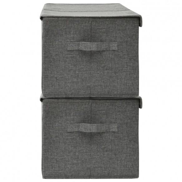 Boîtes de rangement 2 pcs Tissu 50x30x25 cm Anthracite