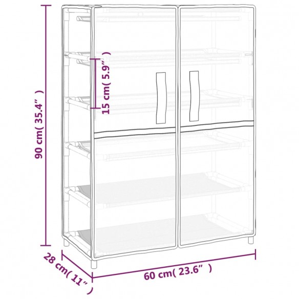 Armoire à chaussures Noir 60x28x90 cm Tissu