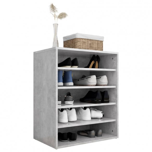 Armoire à chaussures Gris béton 60x35x70 cm Aggloméré