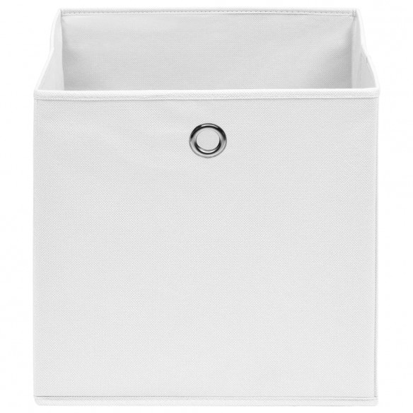 Boîtes de rangement 4 pcs Tissu intissé 28x28x28 cm Blanc