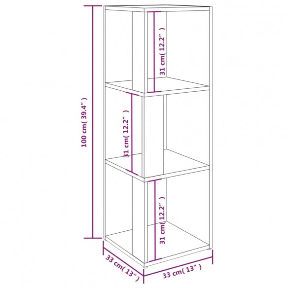 Armoire d'angle Chêne sonoma 33x33x100 cm Aggloméré