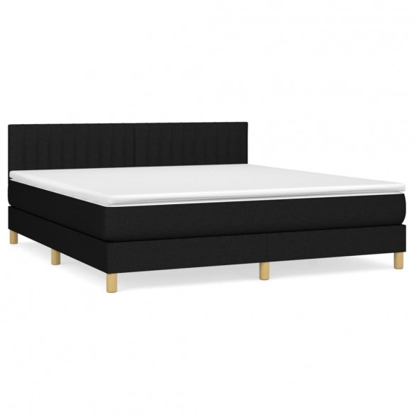 Cadre de lit avec matelas Noir 160x200 cm Tissu