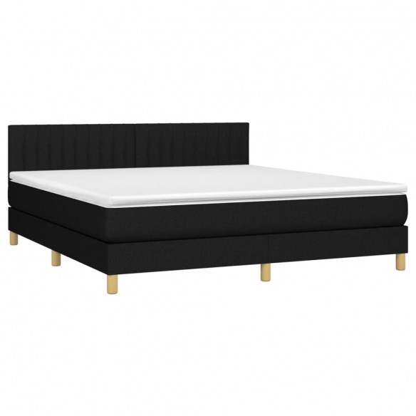 Cadre de lit avec matelas Noir 160x200 cm Tissu