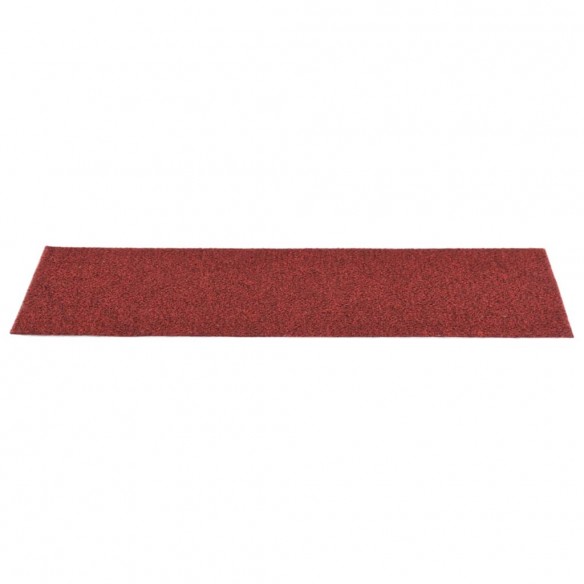 Tapis d'escalier autocollants Rectangulaire 15pcs 76x20cm Rouge