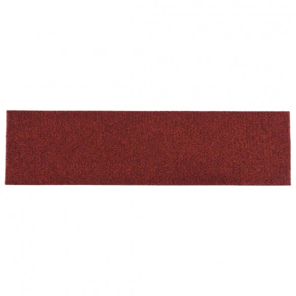 Tapis d'escalier autocollants Rectangulaire 15pcs 76x20cm Rouge