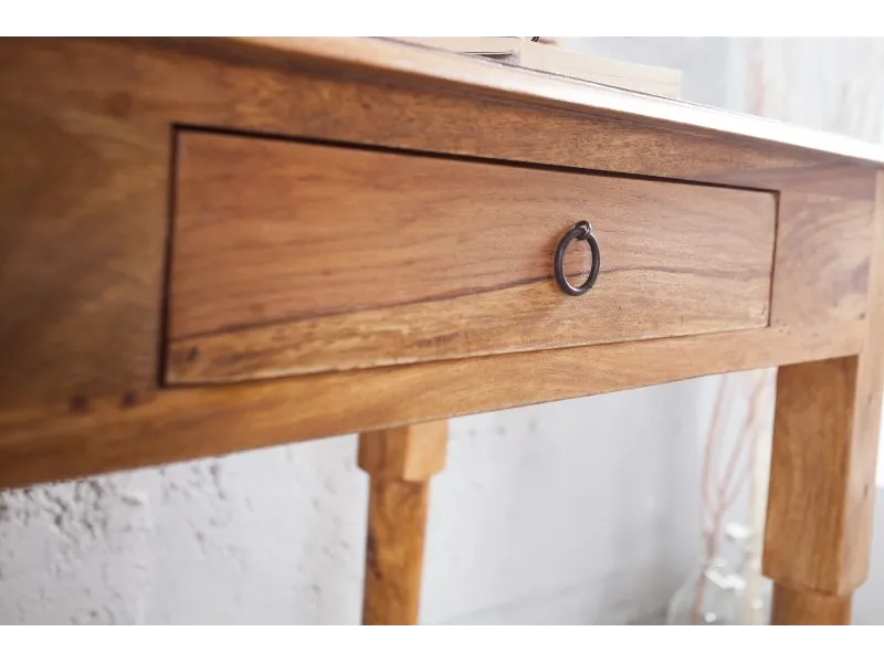 Bureau de 90 cm moderne avec rangement en bois massif