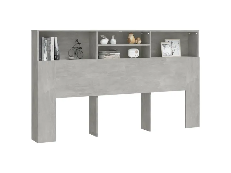 Armoire de tête de lit Gris béton 180x19x103,5 cm