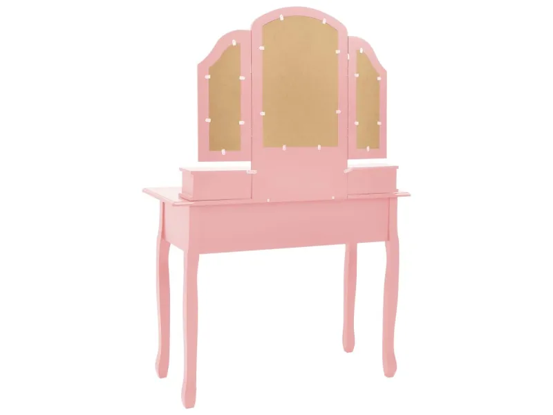 Ensemble de coiffeuse et tabouret Rose 100x40x146 cm Paulownia