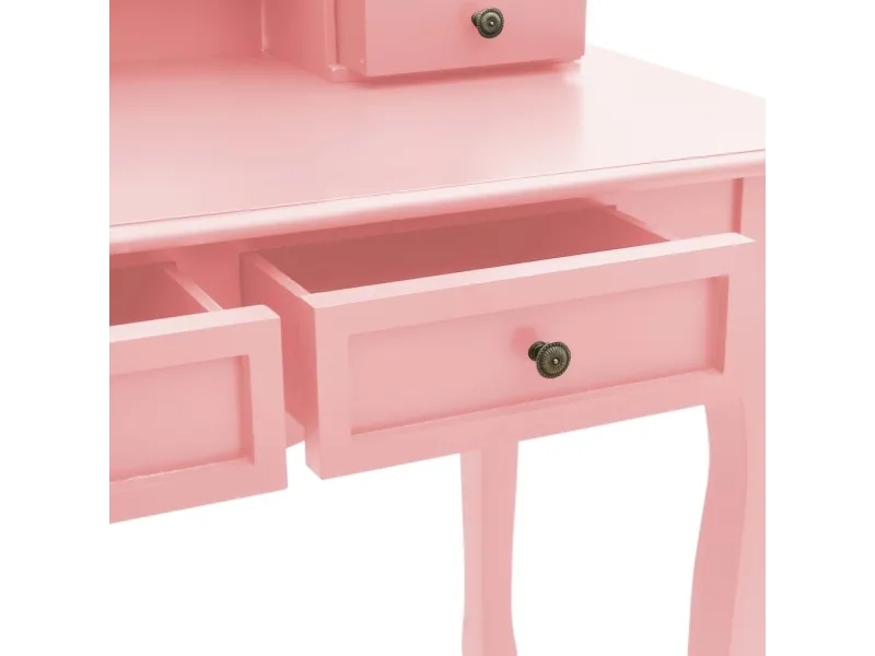 Ensemble de coiffeuse et tabouret Rose 100x40x146 cm Paulownia