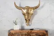 Déco tête de taureau Matador 56cm mosaïque dorée