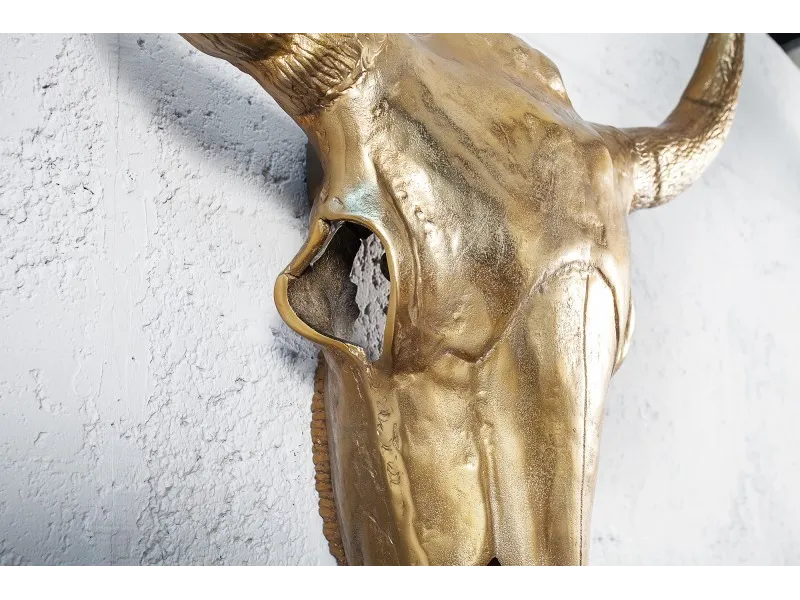 Déco tête de taureau Matador 56cm mosaïque dorée