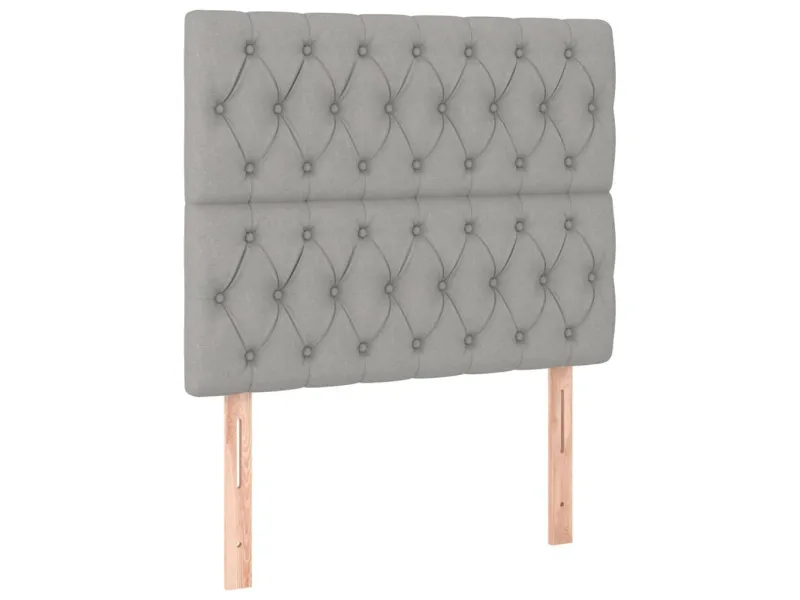Tête de lit à LED Gris clair 90x7x118/128 cm Tissu