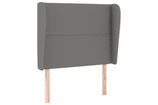 Tête de lit avec oreilles Gris foncé 103x23x118/128 cm Tissu 2