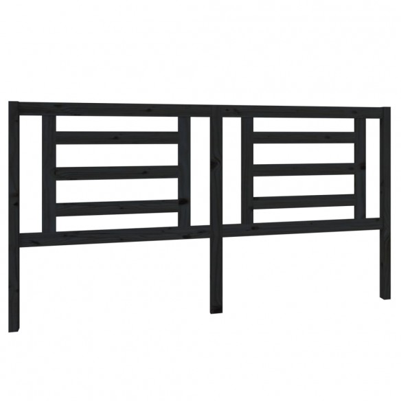 Tête de lit Noir 186x4x100 cm Bois de pin massif