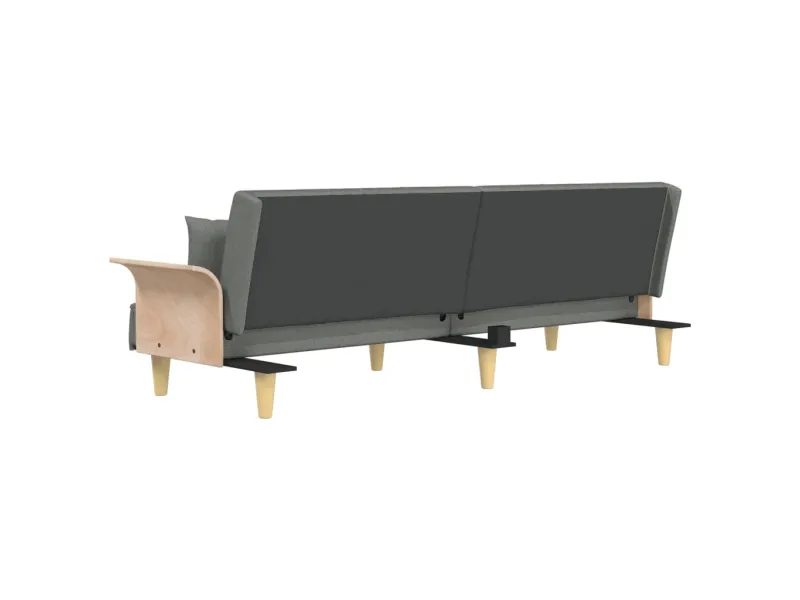 Canapé-lit avec accoudoirs gris foncé tissu