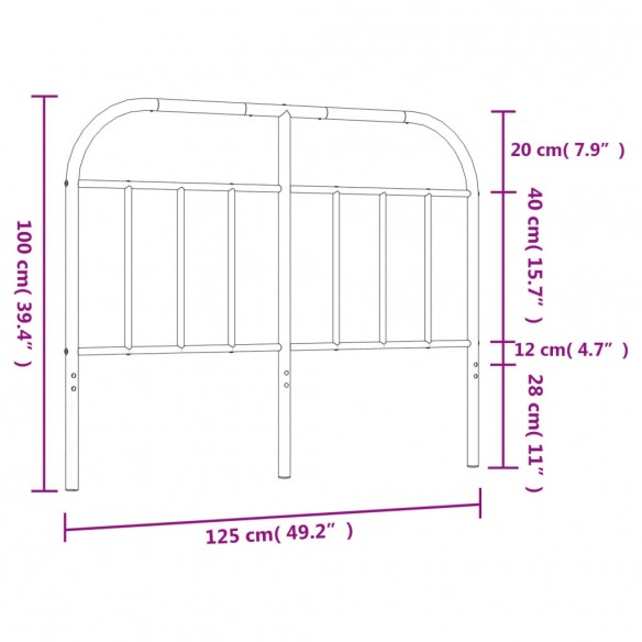 Tête de lit métal noir 120 cm