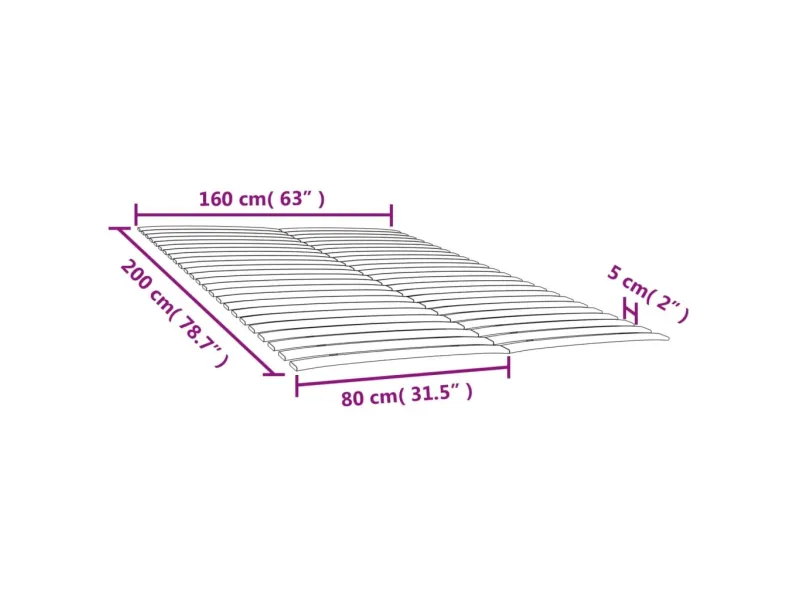 Sommiers à lattes avec 48 lattes 2 pcs 80x200 cm