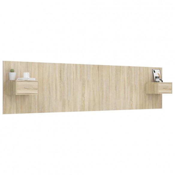 Tête de lit avec armoires Chêne sonoma Bois d'ingénierie